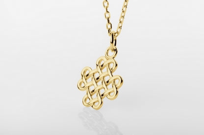vkngjewelry Pendant Gold Shamrock Pendant With Handmade Celtic Knots