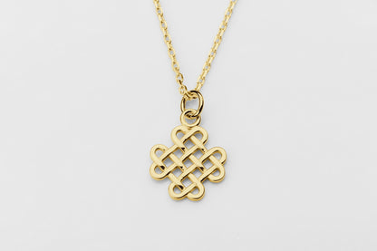 vkngjewelry Pendant Gold Shamrock Pendant With Handmade Celtic Knots