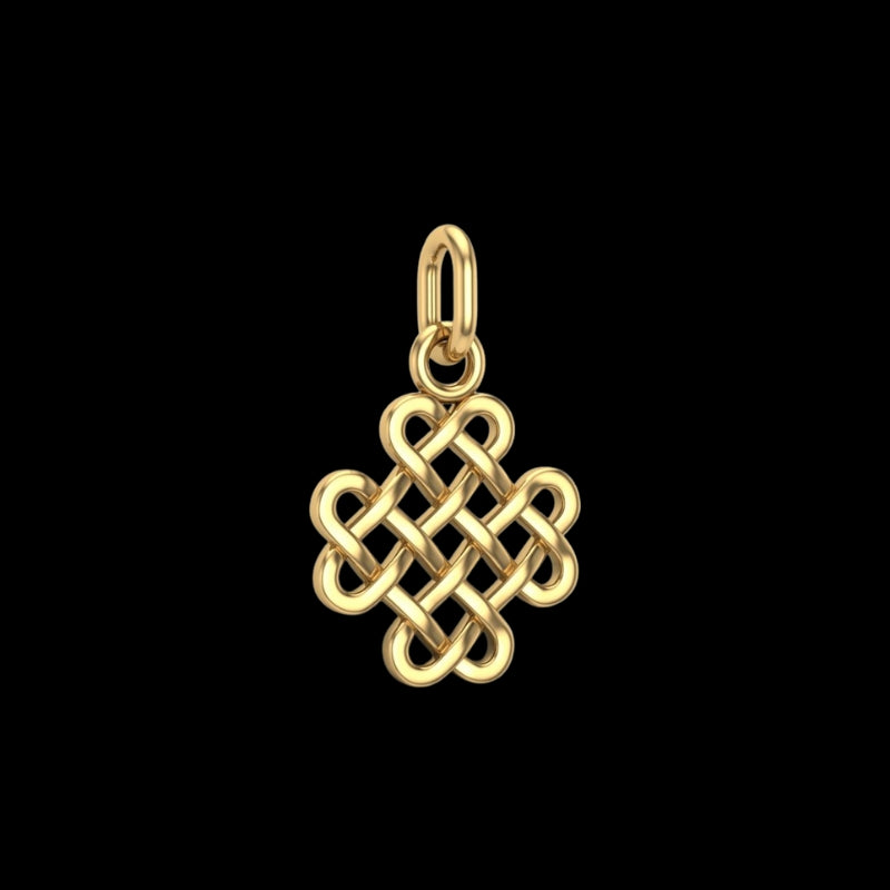 vkngjewelry pendentif Gold Shamrock Pendant With Handmade Celtic Knots