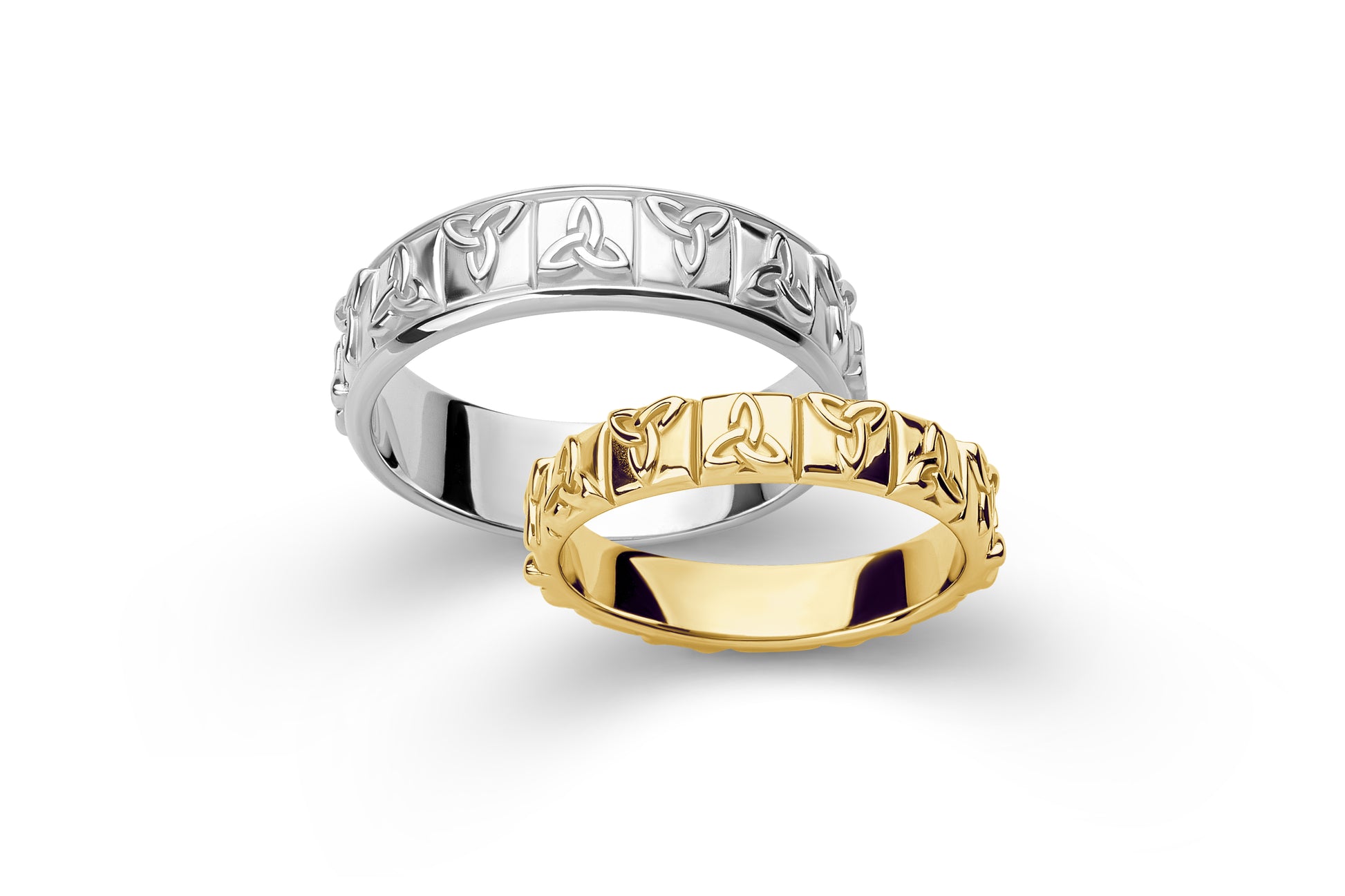 vkngjewelry Ring Gold Triquetra Band, Handcrafted Norse Mythology Jewelry