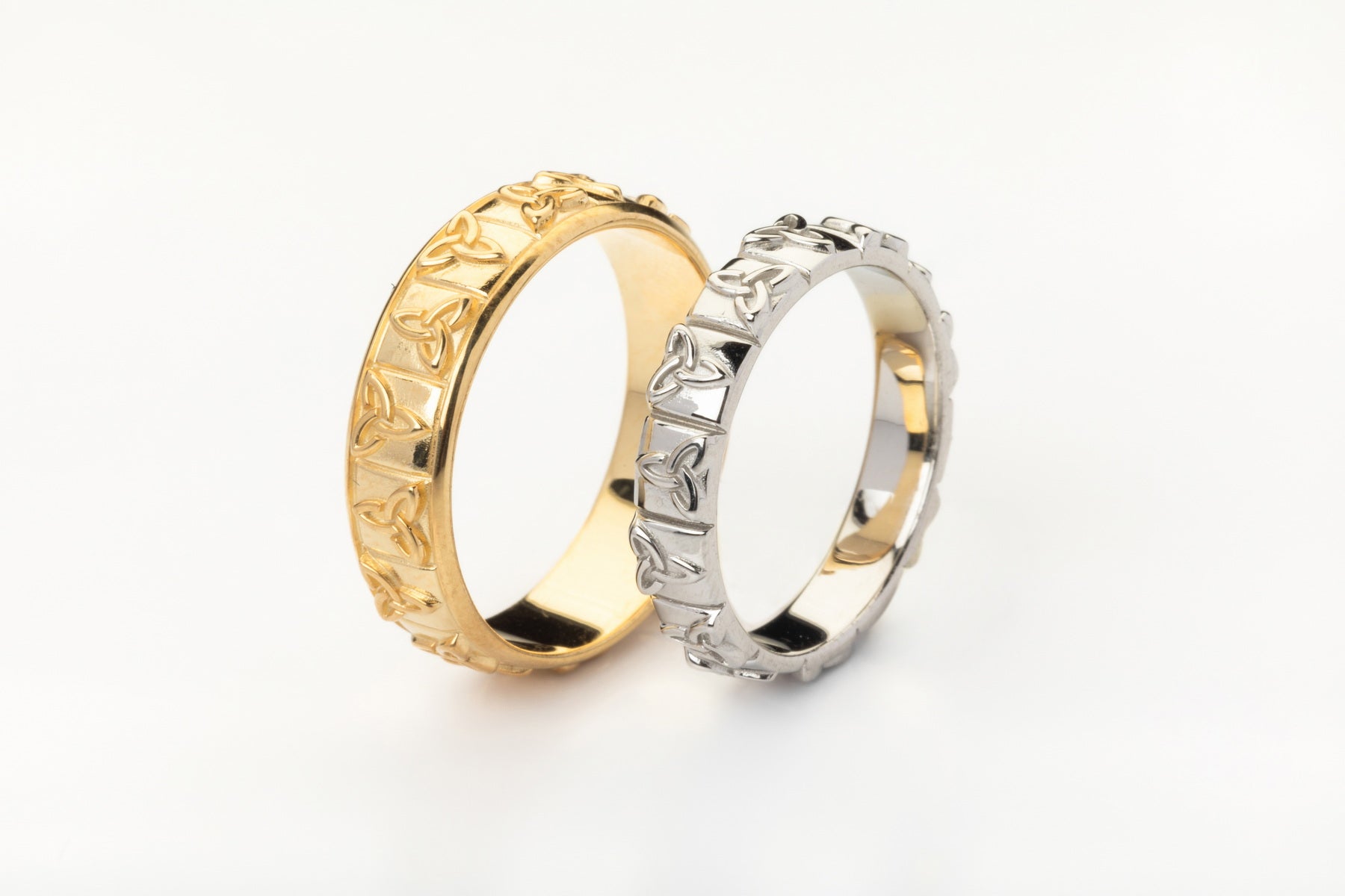 vkngjewelry Ring Gold Triquetra Wedding Ring, Handmade Viking Jewelry