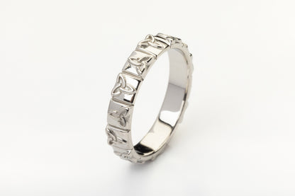 vkngjewelry Ring Gold Triquetra Wedding Ring, Handmade Viking Jewelry