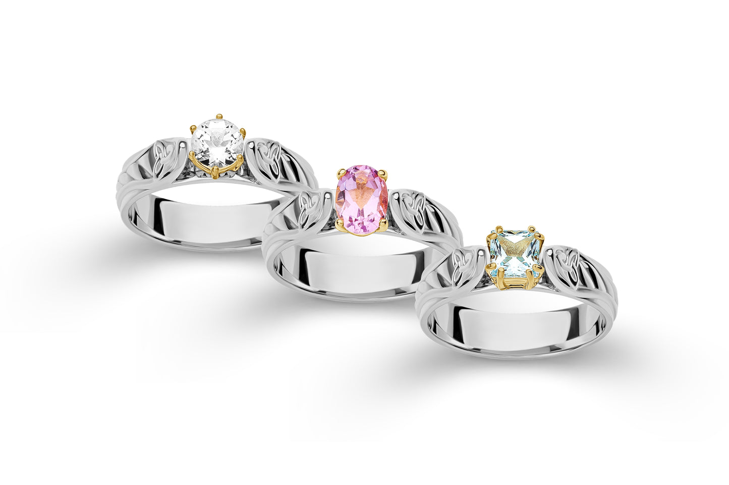 vkngjewelry Ring Gold Wedding Band with Amethyst, Handmade Viking Jewelry