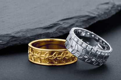 vkngjewelry Ring Golden Braided Knot Ring, Artisan Celtic Jewelry Design
