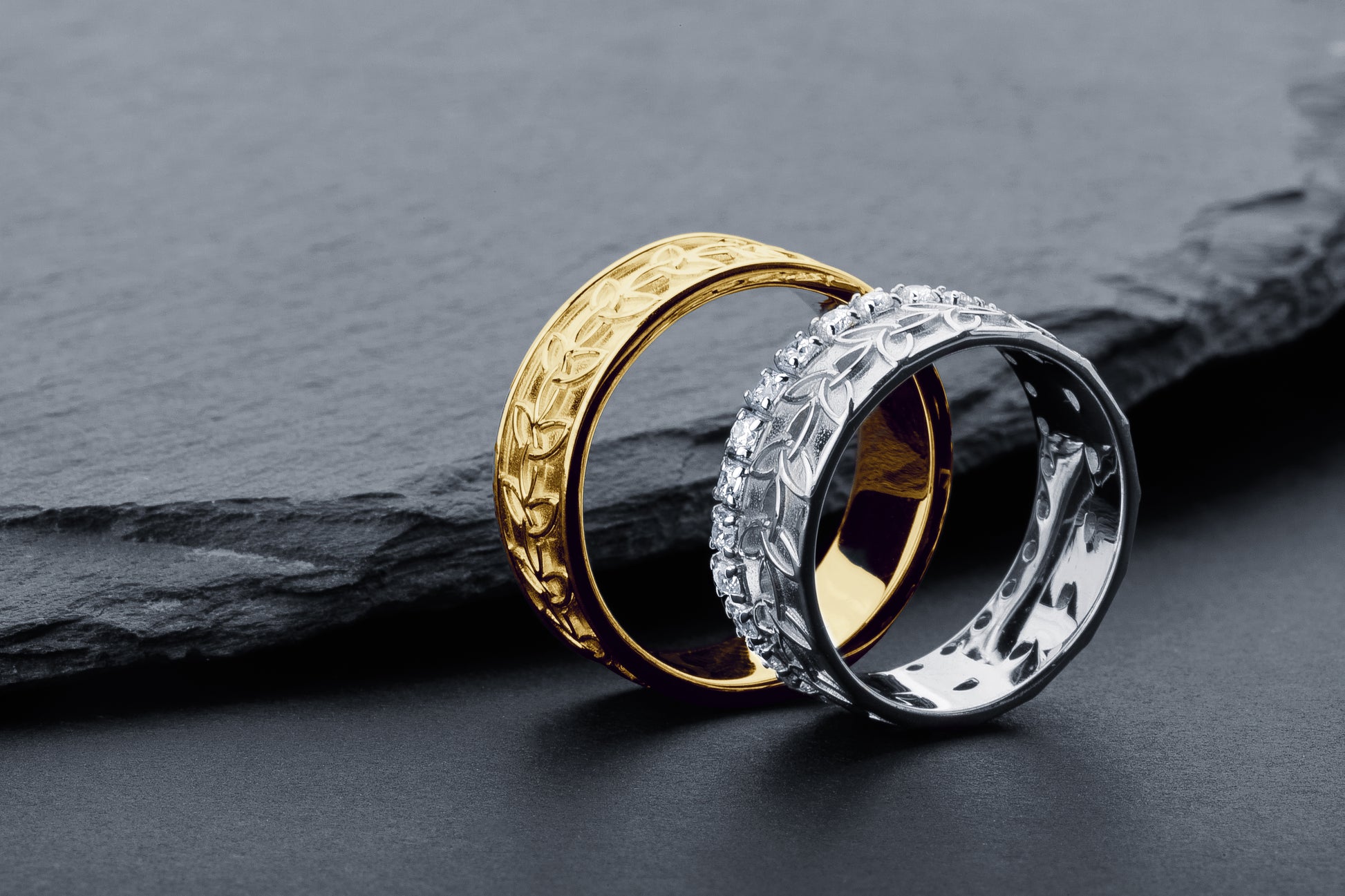 vkngjewelry Ring Golden Braided Knot Ring, Artisan Celtic Jewelry Design
