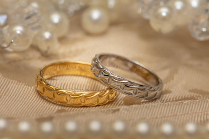 vkngjewelry Ring Golden Infinity Knot Pattern Ring, Handmade Scandinavian Jewelry