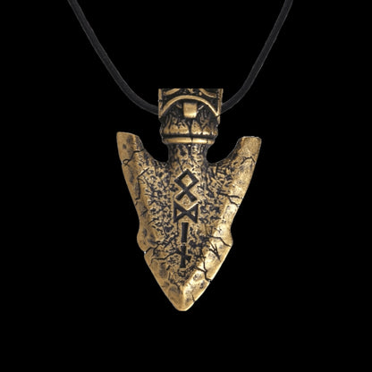 vkngjewelry Pendant Handcrafted Bronze Valknut Odin's Spear Gungnir