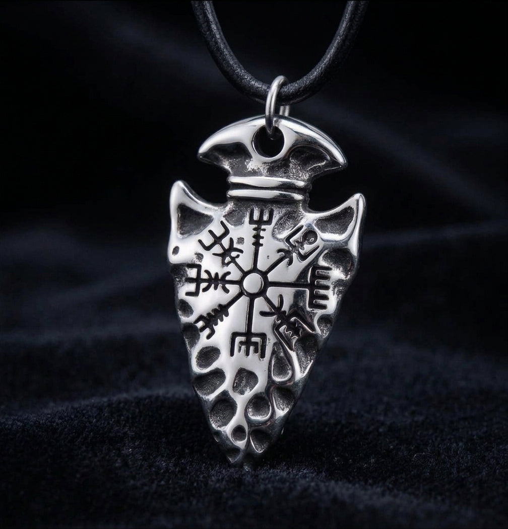 vkngjewelry Pendant Gungnir Spear Vegvisir 316L Pendant