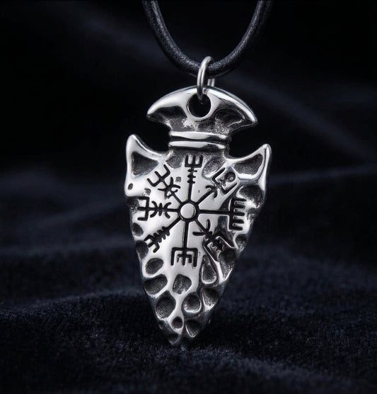 vkngjewelry Pendant Gungnir Spear Vegvisir 316L Pendant