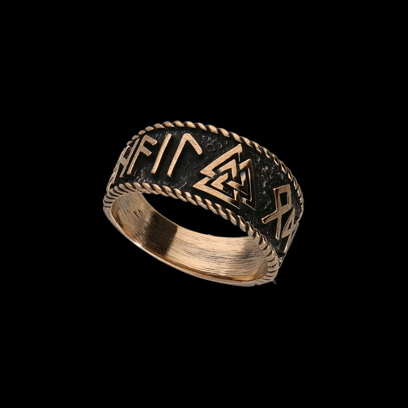 vkngjewelry Bagues Hail Odin Valknut Bronze Ring