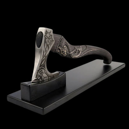 vkngjewelry hache Hand Forged Axe “OTHALA” With Leather Cover