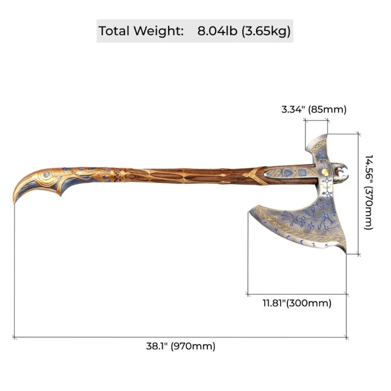 vkngjewelry hache Hand-Forged Gold Leviathan Axe