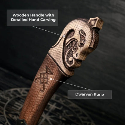vkngjewelry hache Hand-forged Leviathan Axe With Leather Wrap
