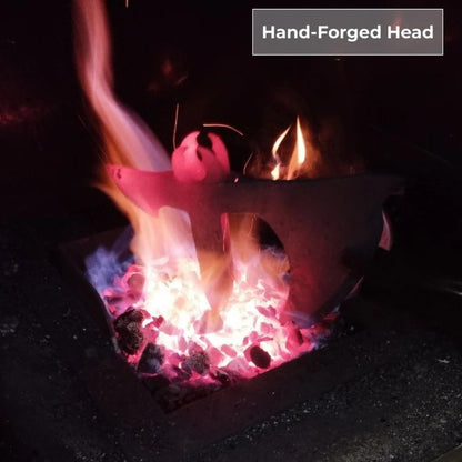 vkngjewelry hache Hand-forged Leviathan Axe With Leather Wrap