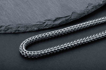 vkngjewelry Chain Handcrafted 925 Silver Chain with Wolf heads,solid chain