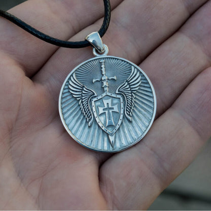 vkngjewelry Pendant Handcrafted Angel Amulet Sterling Silver Handmade Jewelry V04