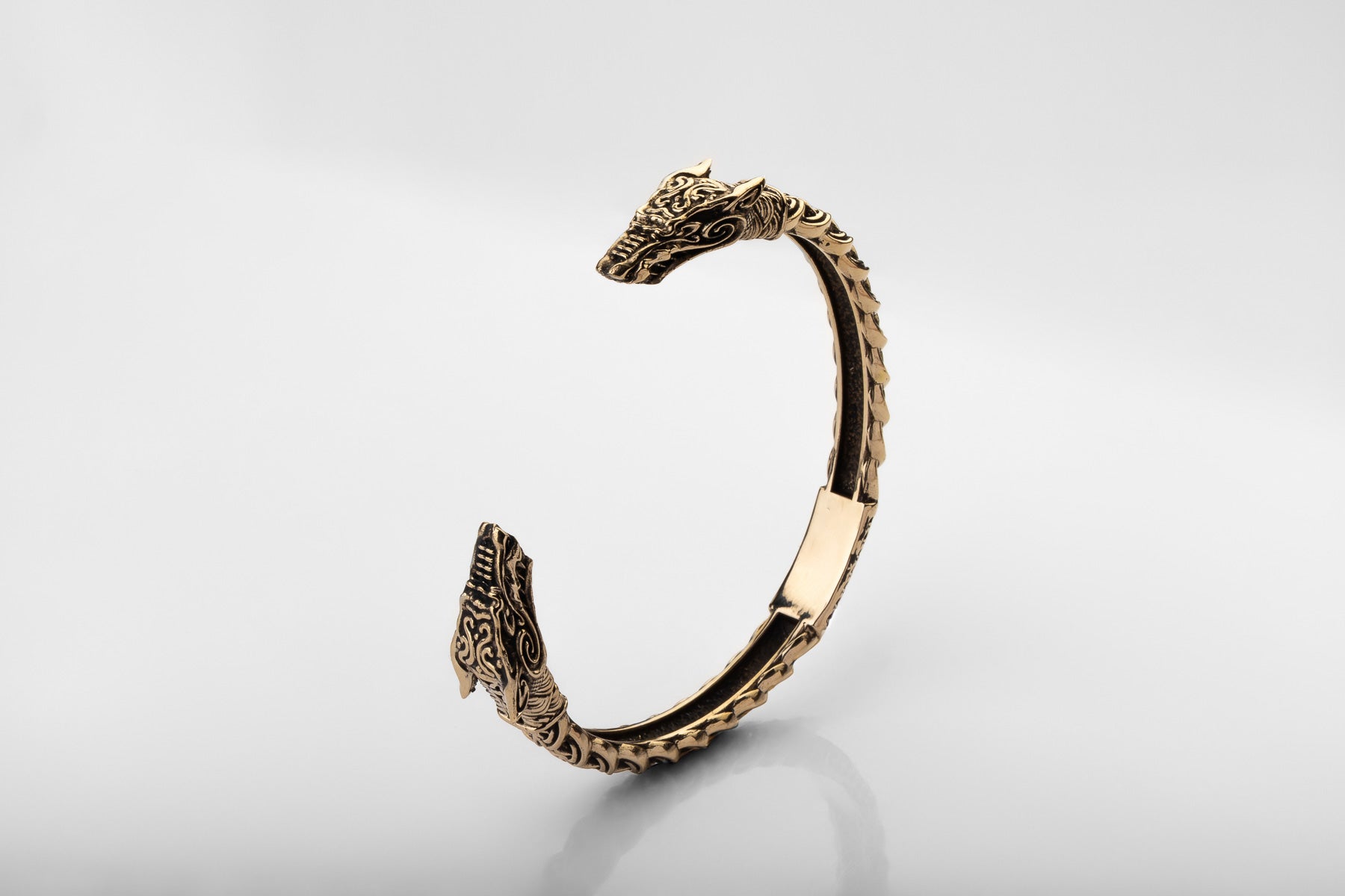 vkngjewelry Bracelet Handcrafted Brass Nordic Fenrir Arm Ring