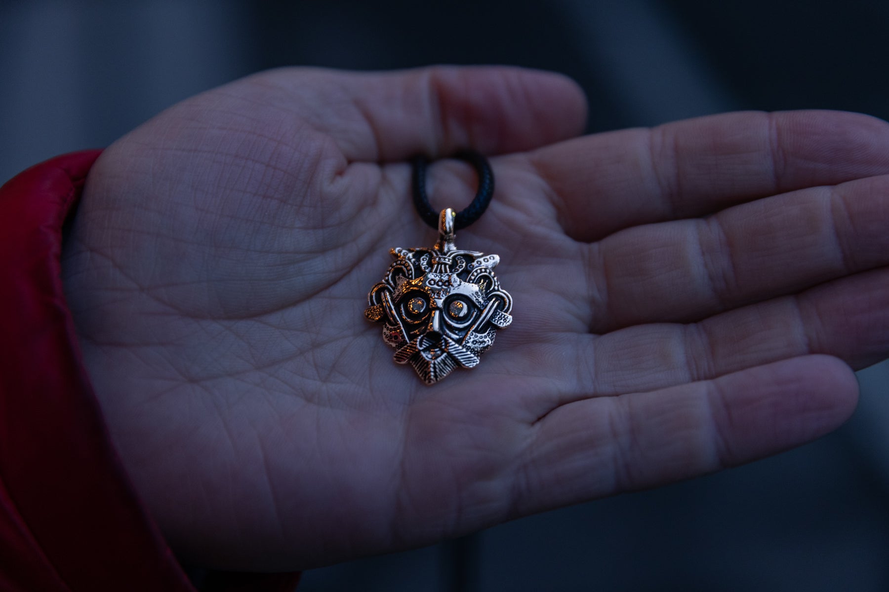 vkngjewelry Pendant Handcrafted Brass Odin Mask Pendant