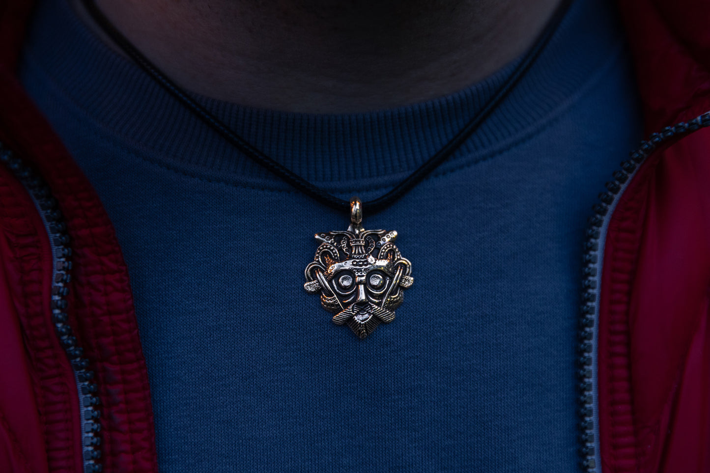 vkngjewelry Pendant Handcrafted Brass Odin Mask Pendant