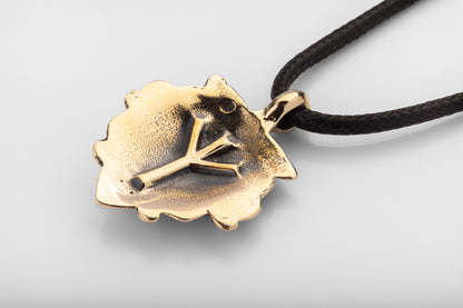 vkngjewelry Pendant Handcrafted Brass Odin Mask Pendant