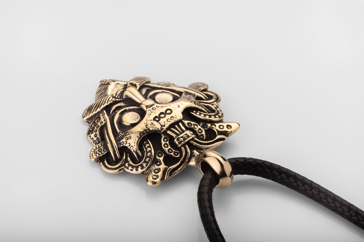 vkngjewelry Pendant Handcrafted Brass Odin Mask Pendant