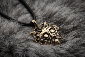 vkngjewelry Pendant Handcrafted Brass Odin Mask Pendant