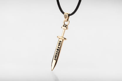 vkngjewelry Pendant Handcrafted Brass Ulfberht Sword Pendant Necklace