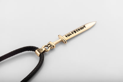 vkngjewelry Pendant Handcrafted Brass Ulfberht Sword Pendant Necklace