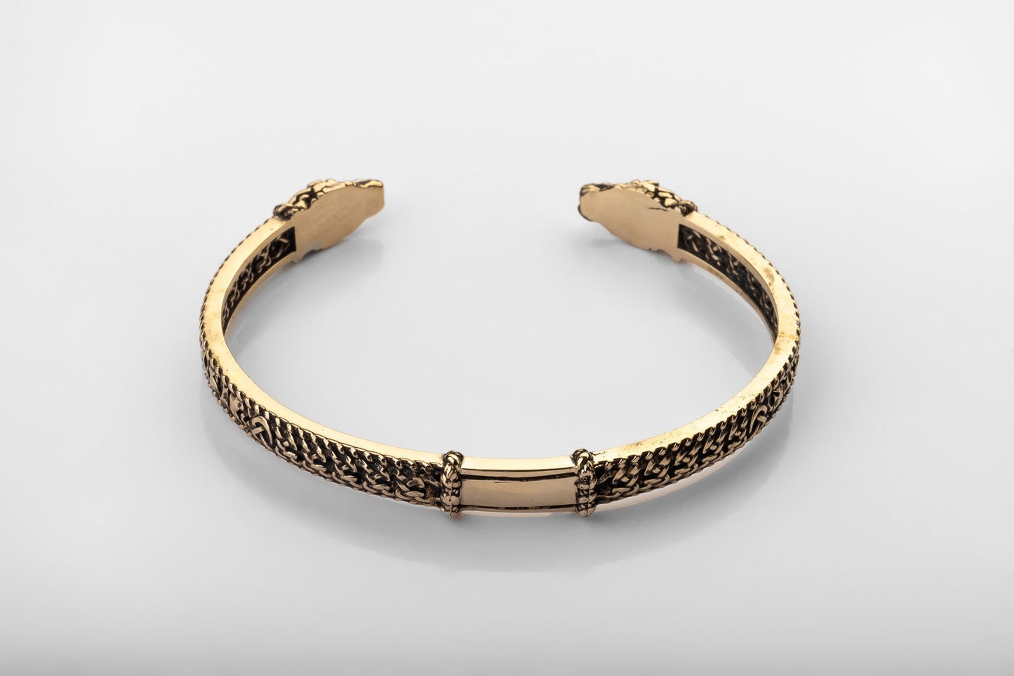 vkngjewelry Bracelet Handcrafted Brass Viking Arm Ring Nordic Snake Cuff Bracelet