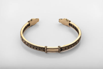 vkngjewelry Bracelet Handcrafted Brass Viking Arm Ring Nordic Snake Cuff Bracelet