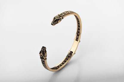 vkngjewelry Bracelet Handcrafted Brass Viking Arm Ring Nordic Snake Cuff Bracelet