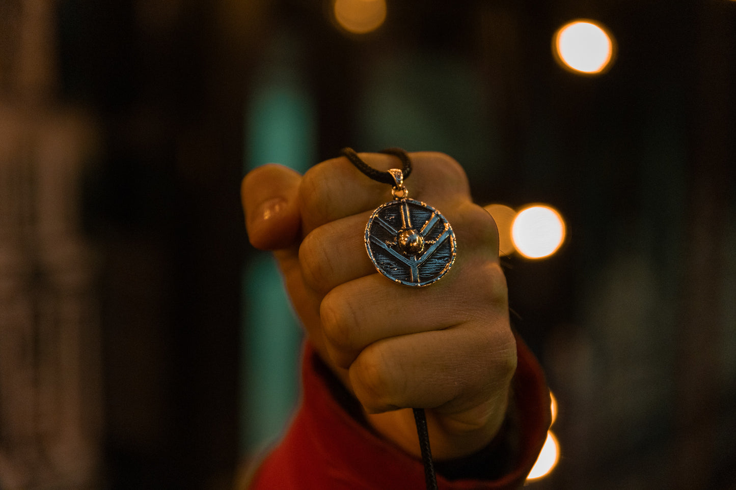 vkngjewelry Pendant Handcrafted Brass Viking Warrior Shield Pendant