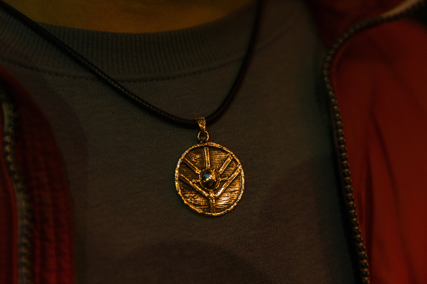 vkngjewelry Pendant Handcrafted Brass Viking Warrior Shield Pendant