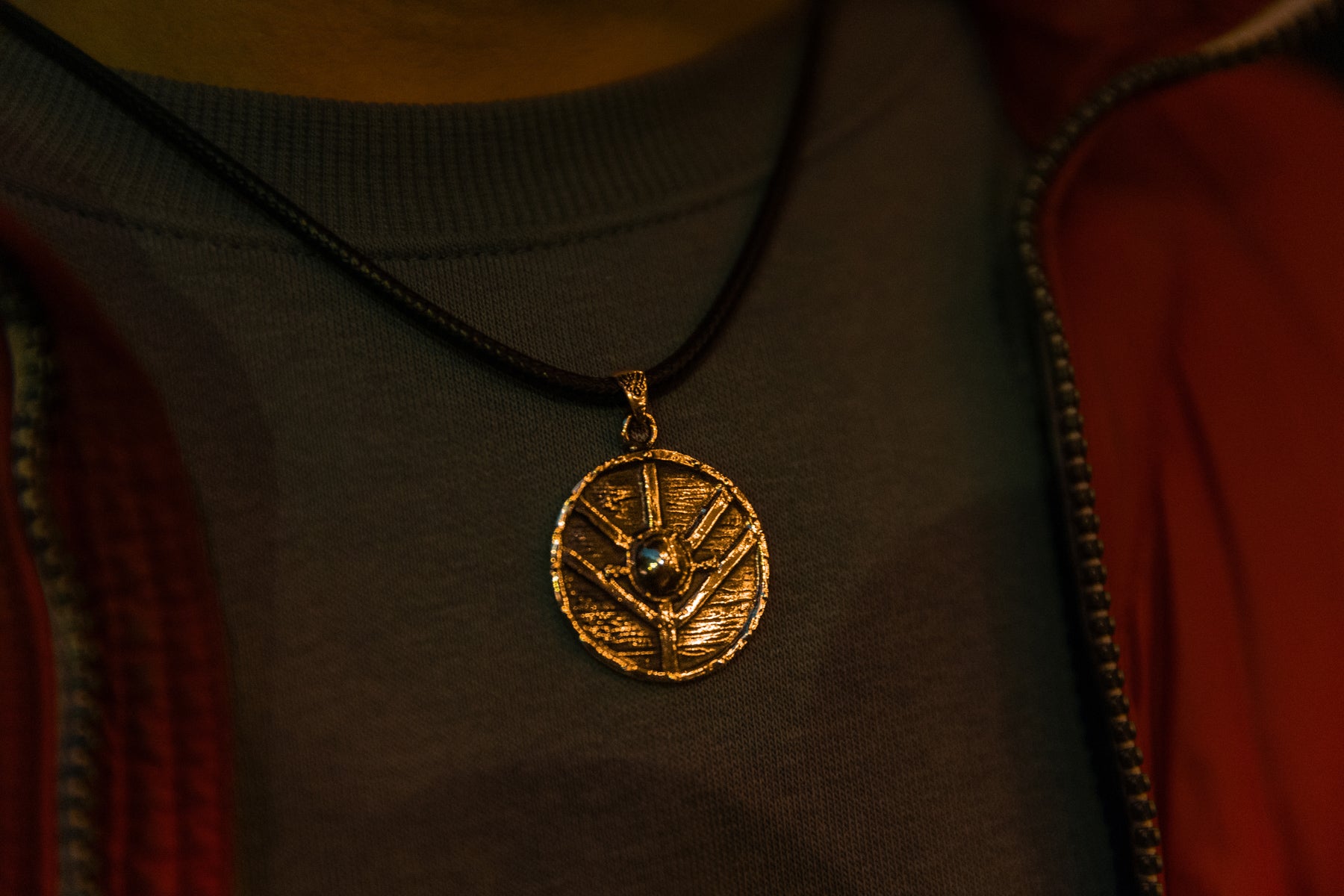 vkngjewelry Pendant Handcrafted Brass Viking Warrior Shield Pendant