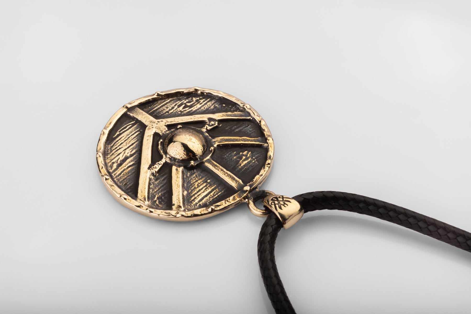 vkngjewelry Pendant Handcrafted Brass Viking Warrior Shield Pendant