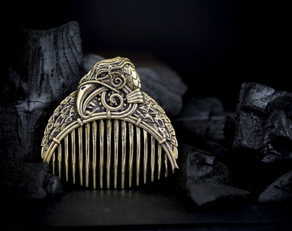 vkngjewelry Comb Handcrafted Eagle Solid Brass Beard Comb
