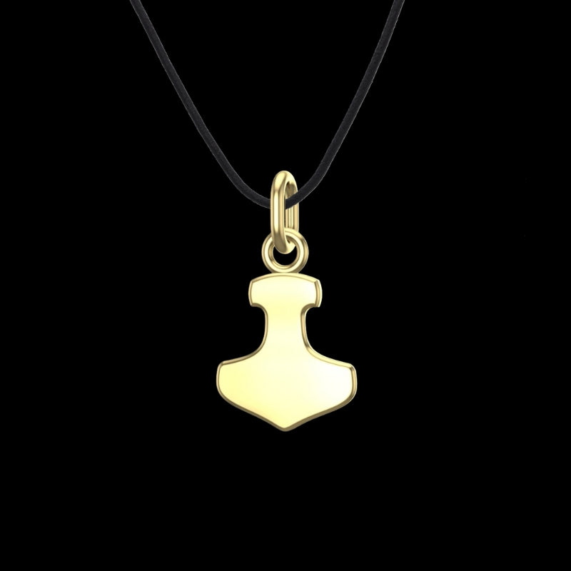 vkngjewelry pendentif Handcrafted Gold Thor's Hammer Smooth Pendant