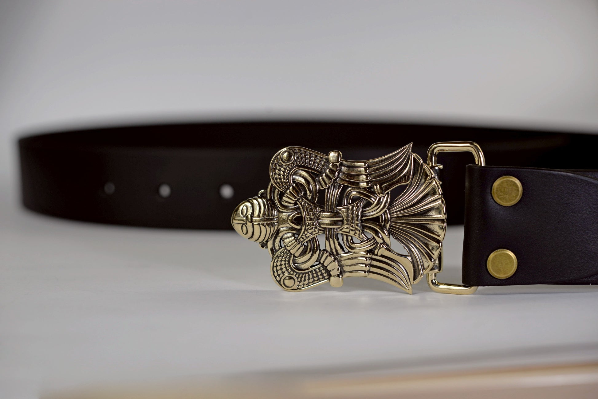 vkngjewelry Belt Handcrafted Loki Brass Belt Buckle