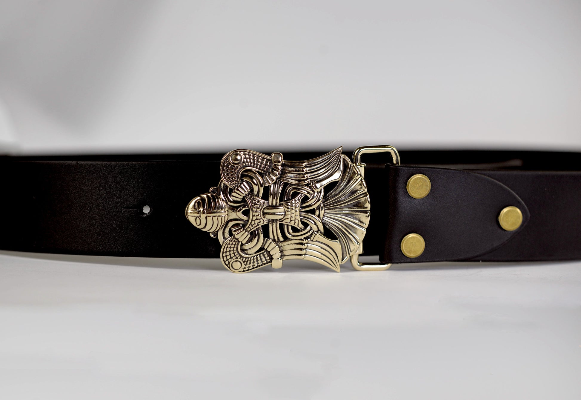 vkngjewelry Belt Handcrafted Loki Brass Belt Buckle