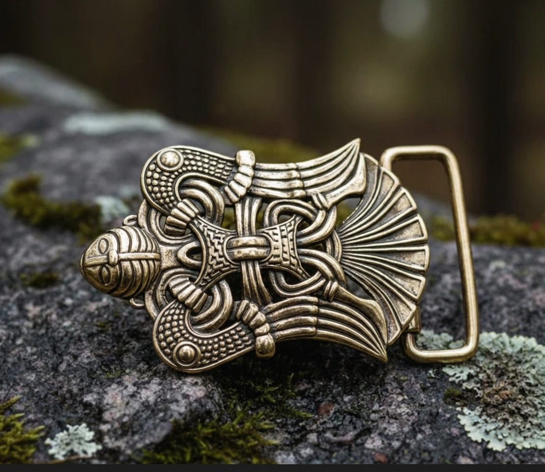 vkngjewelry Belt Handcrafted Loki Brass Belt Buckle