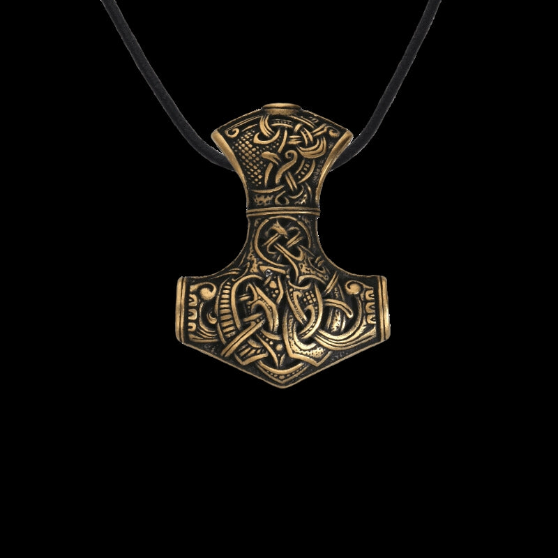 vkngjewelry Pendant Handcrafted Mjolnir Size Extra Large Thor’s Hammer Bronze Pendant