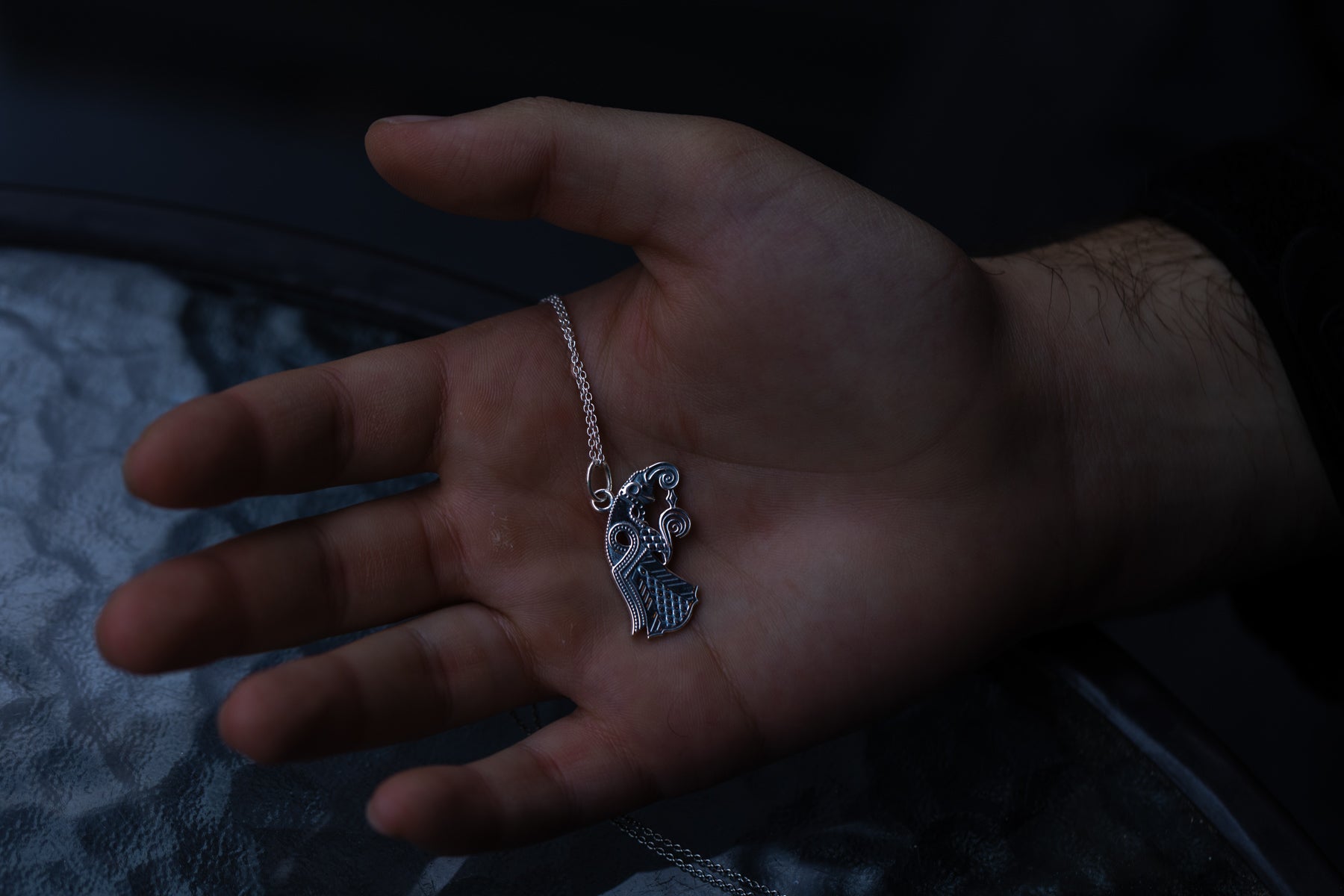 vkngjewelry Pendant Handcrafted Raven Pendant Inspired by the Vendel Period