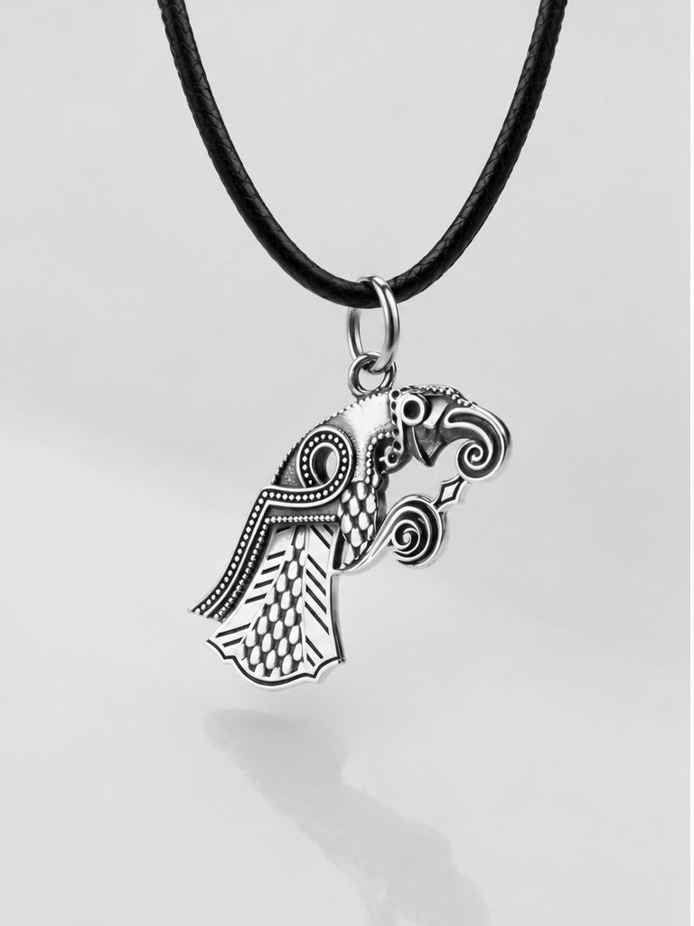 vkngjewelry Pendant Handcrafted Raven Pendant Inspired by the Vendel Period