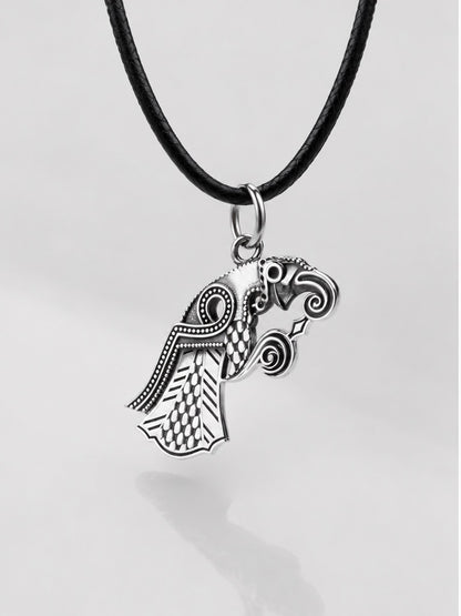 vkngjewelry Pendant Handcrafted Raven Pendant Inspired by the Vendel Period