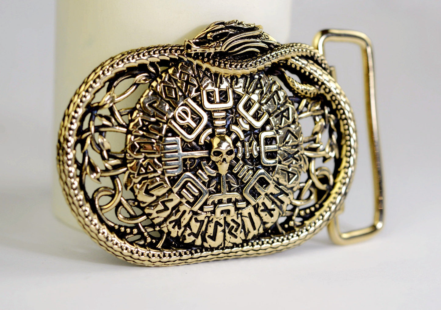 vkngjewelry Belt Handcrafted Serpent’s Compass Belt Buckle