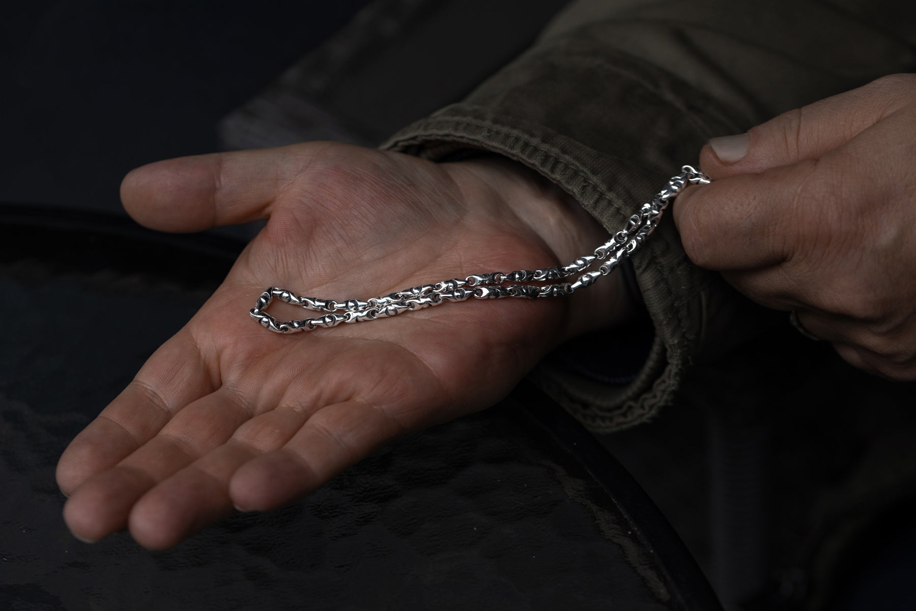 vkngjewelry Pendant 925 Sterling Silver Men’s Bullet Link Chain