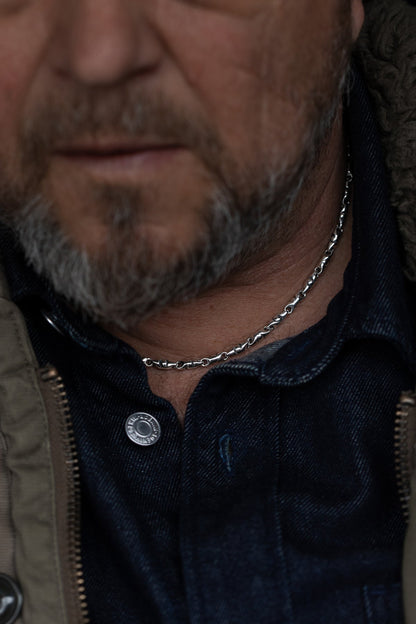 vkngjewelry Pendant 925 Sterling Silver Men’s Bullet Link Chain