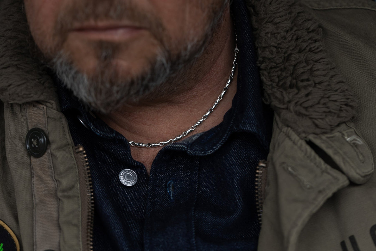 vkngjewelry Pendant 925 Sterling Silver Men’s Bullet Link Chain