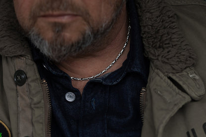 vkngjewelry Pendant 925 Sterling Silver Men’s Bullet Link Chain