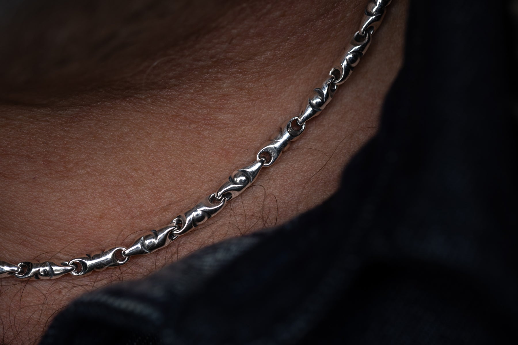 vkngjewelry Pendant 925 Sterling Silver Men’s Bullet Link Chain